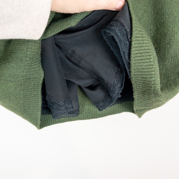 Ballantyne Womens Size Medium Olive Green Cashmere Knit Pencil Skirt - Picture 6 of 8